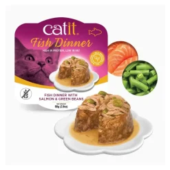 Catit Fish Dinner with Salmon & Green Beans Wet Cat Food (2.8 oz)