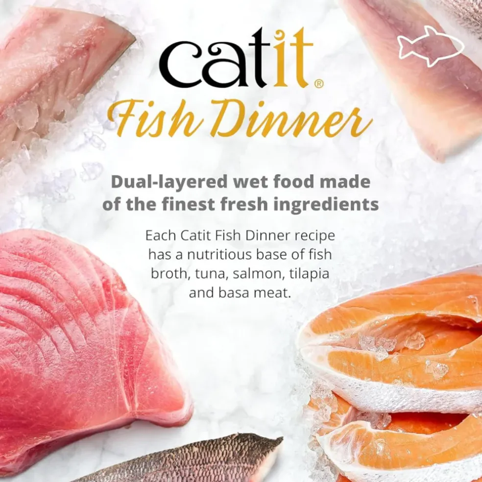 Catit Fish Dinner with Tuna & Carrot, 2.8-oz