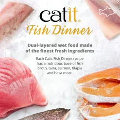 Catit Fish Dinner with Tuna & Carrots Wet Cat Food (2.8 oz)