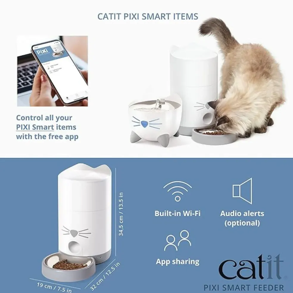 Catit PIXI Smart Feeder, App-Controlled Automatic Cat Feeder
