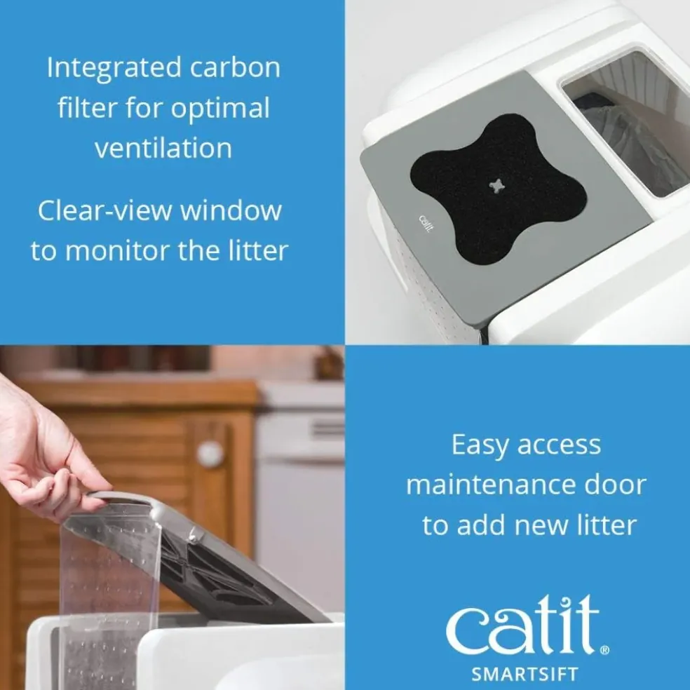 Catit Smartsift Easy Scoop Automatic Sifting Cat Litter Box