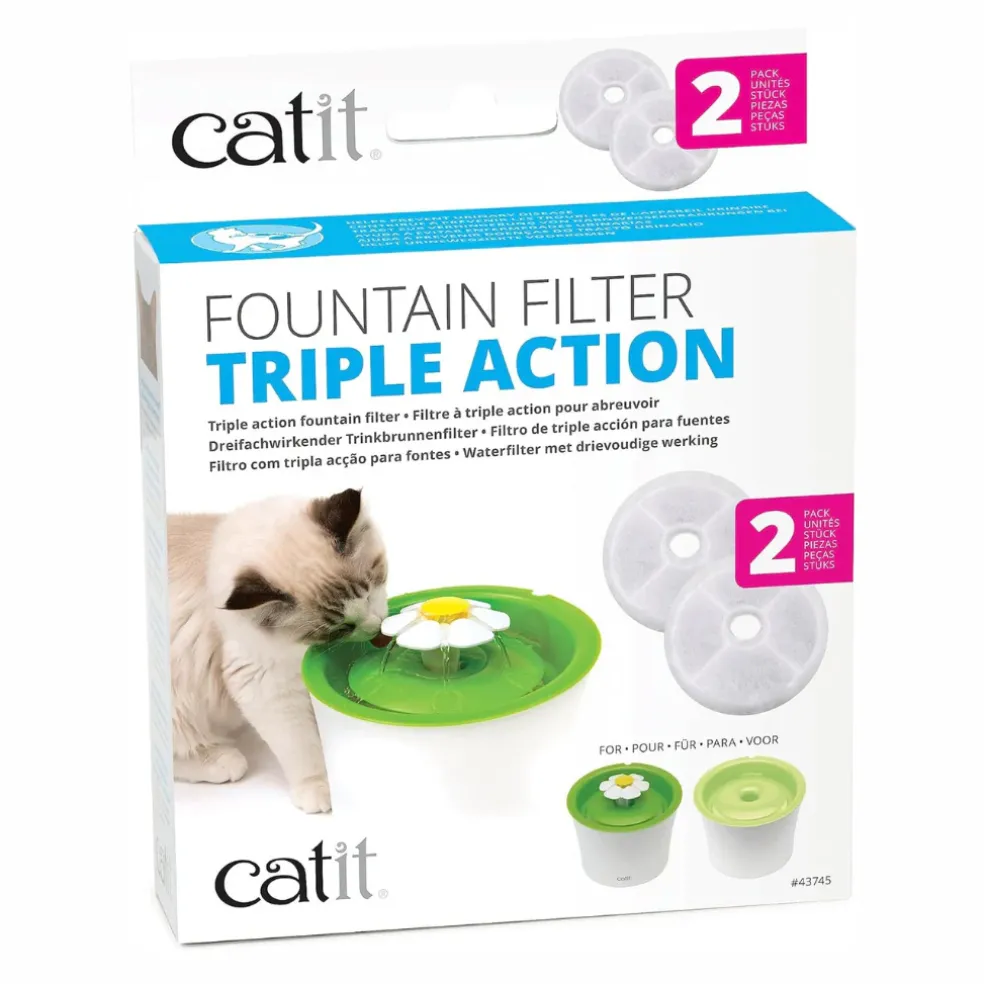 Catit Triple Action Fountain Filters For Catit Flower Fountains