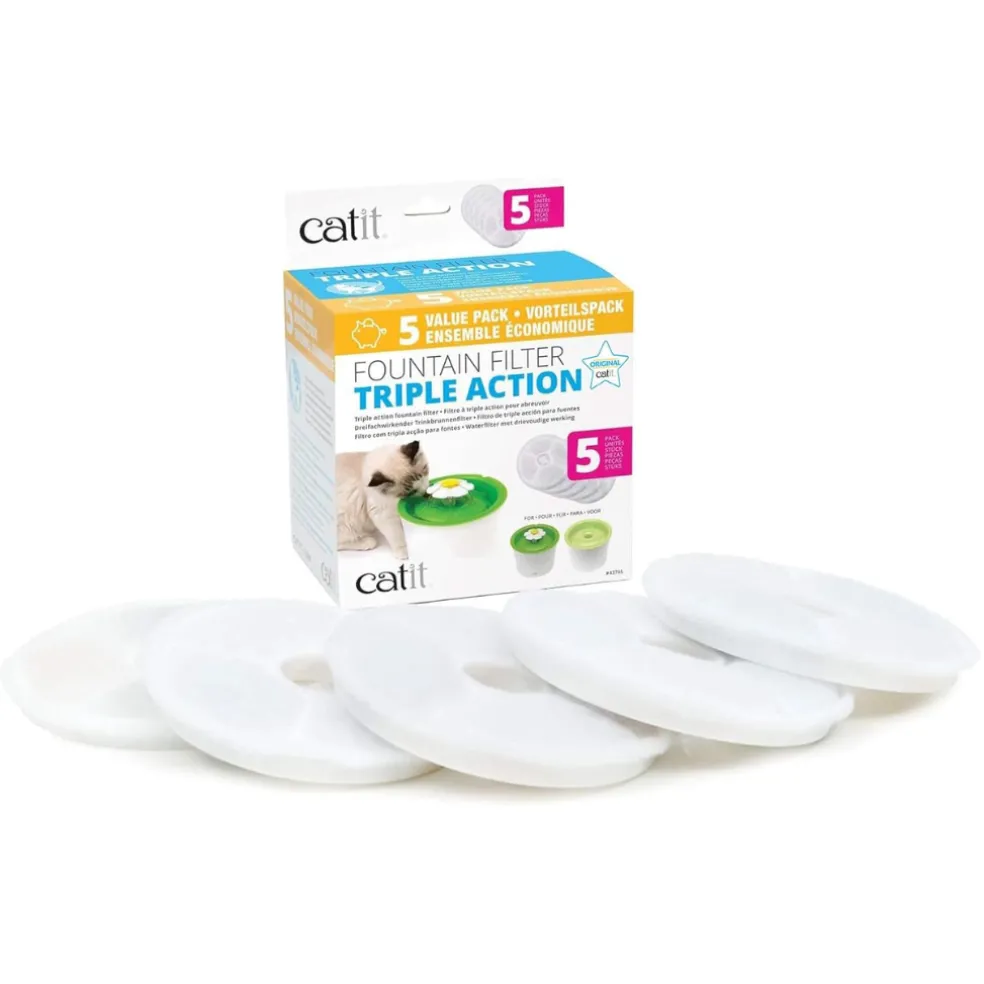Catit Triple Action Fountain Filters For Catit Flower Fountains