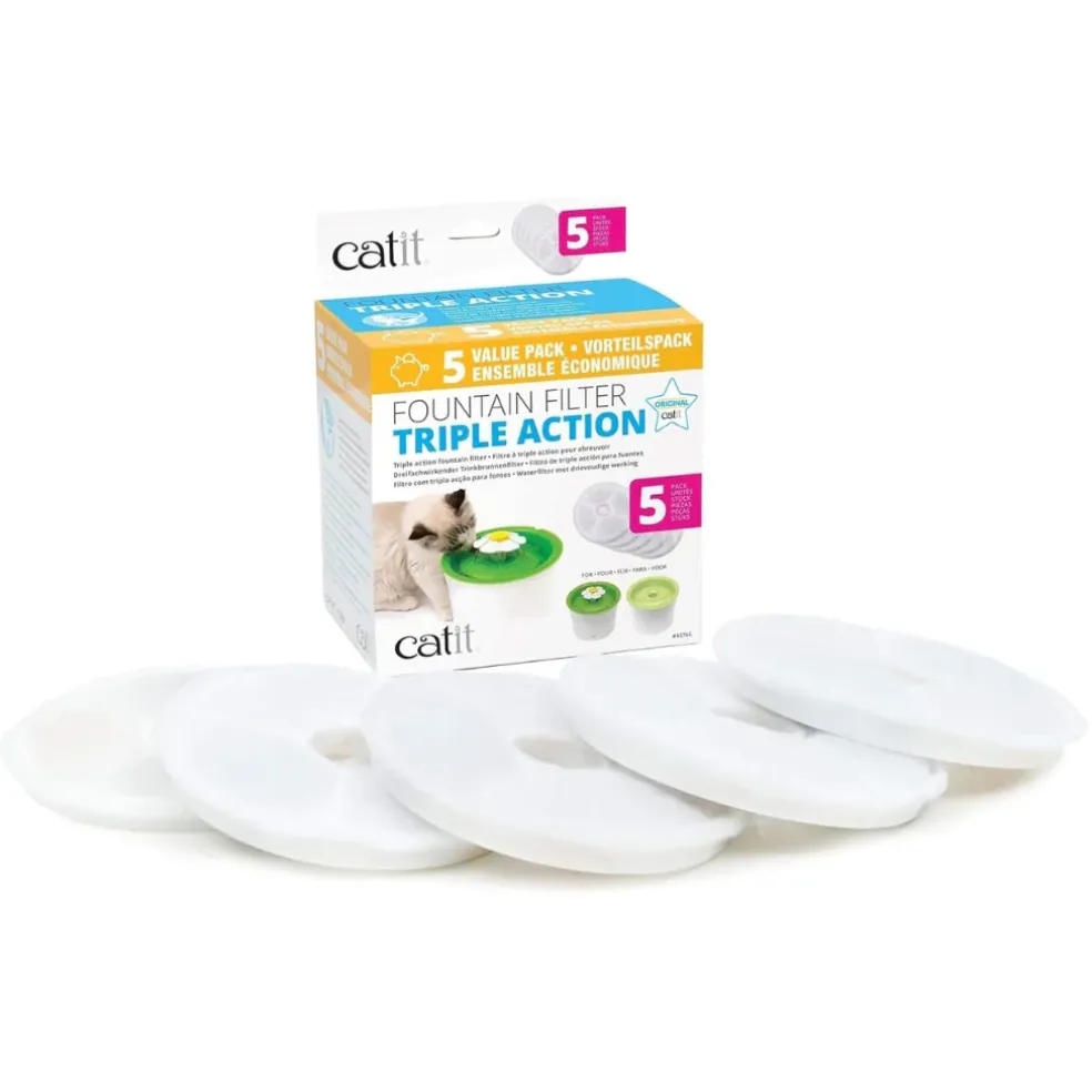 Catit Triple Action Fountain Filters For Catit Flower Fountains