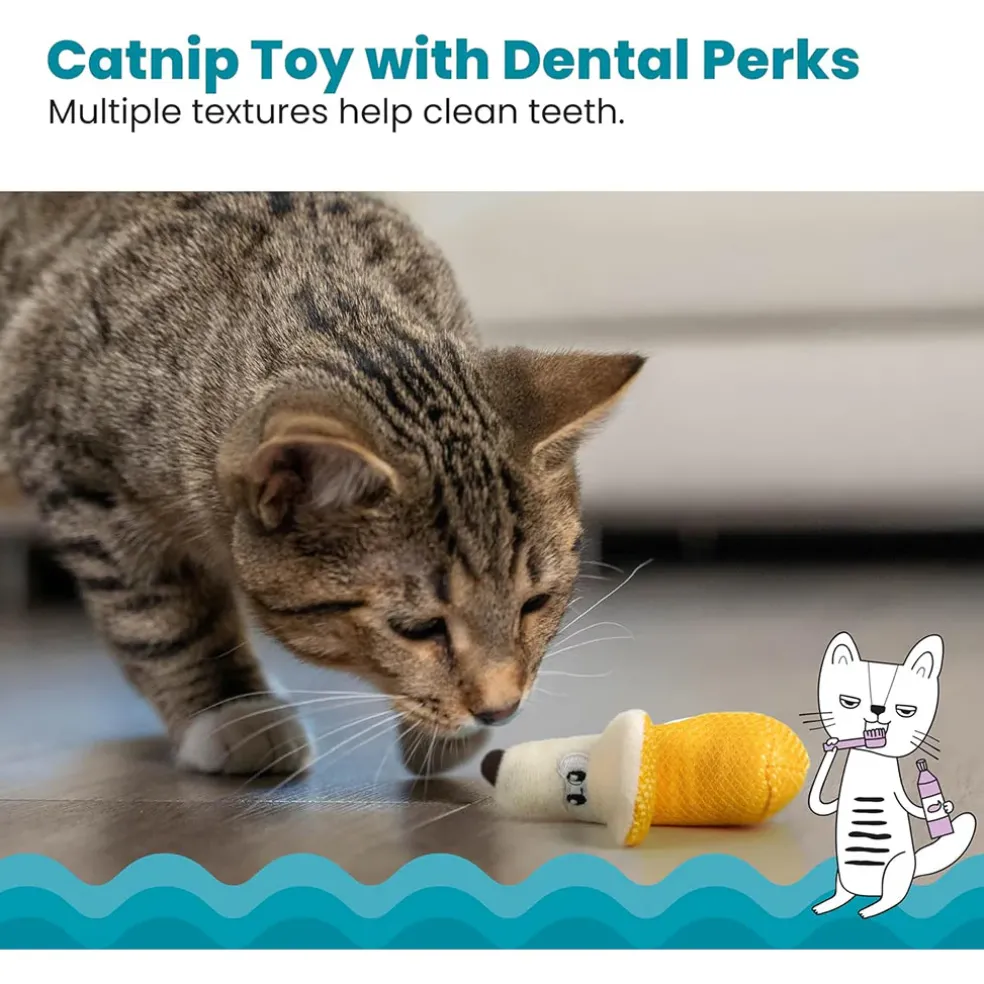 Catstages Banana Cat Dental Chew Toy with Catnip