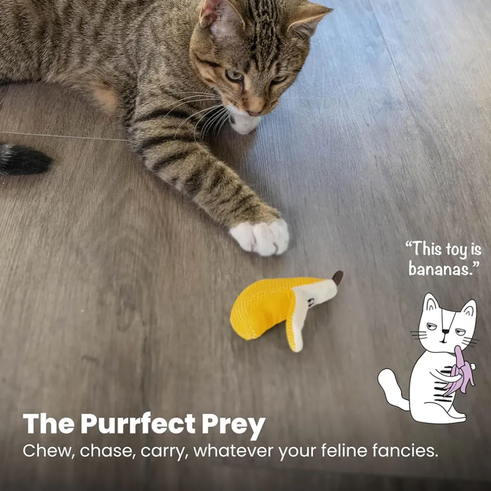 Catstages Banana Cat Dental Chew Toy with Catnip
