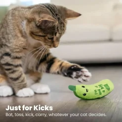 Catstages Crunchy Pickle Kicker Plush Cat Toy with Catnip