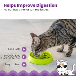 Catstages Kitty Slow Feeder, Green