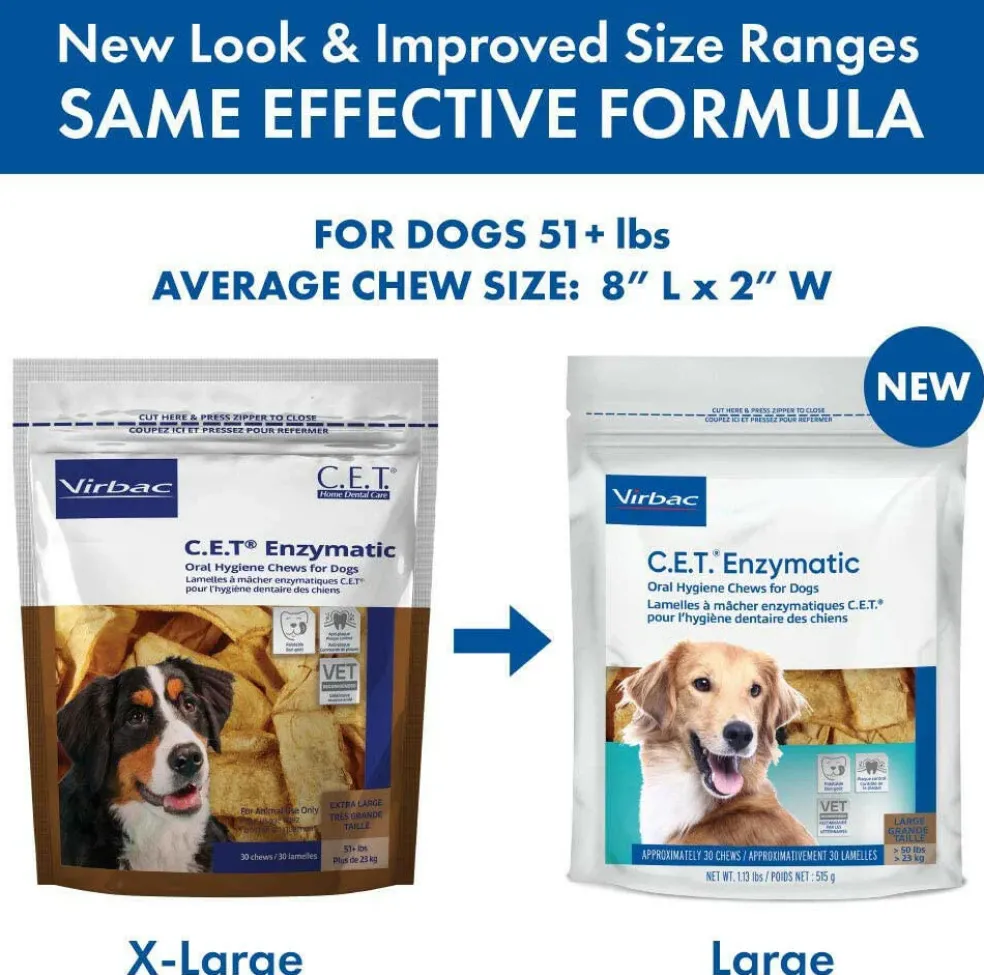 C.E.T. Enzymatic Dental Chews for Large Dogs Over 50 lbs