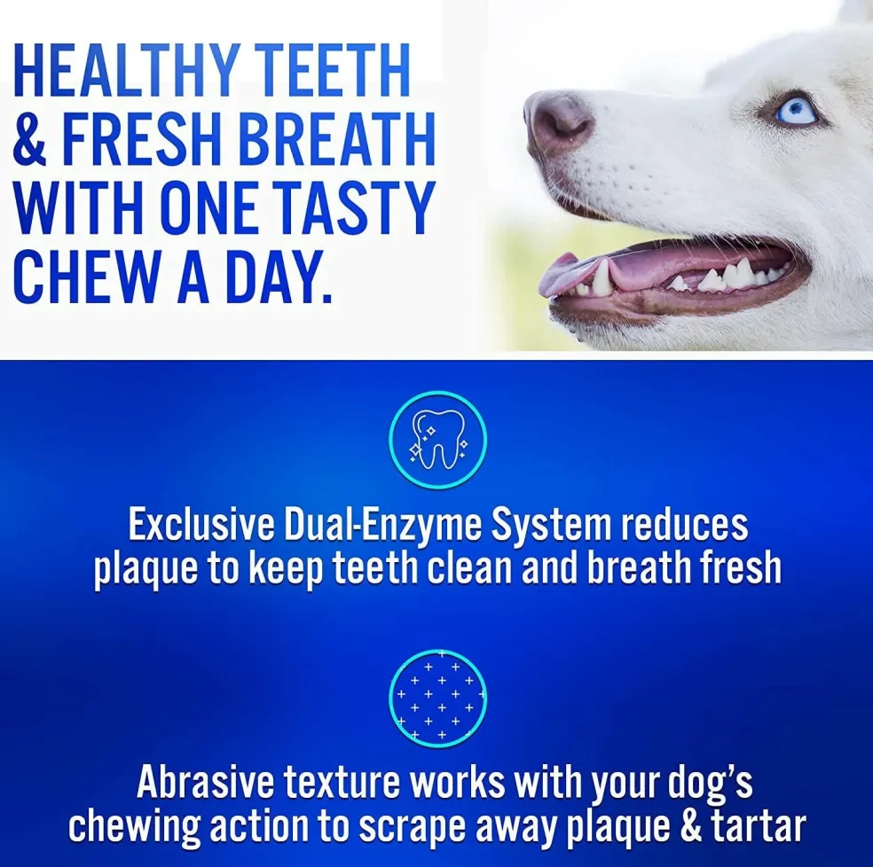 C.E.T. Enzymatic Dental Chews for Large Dogs Over 50 lbs