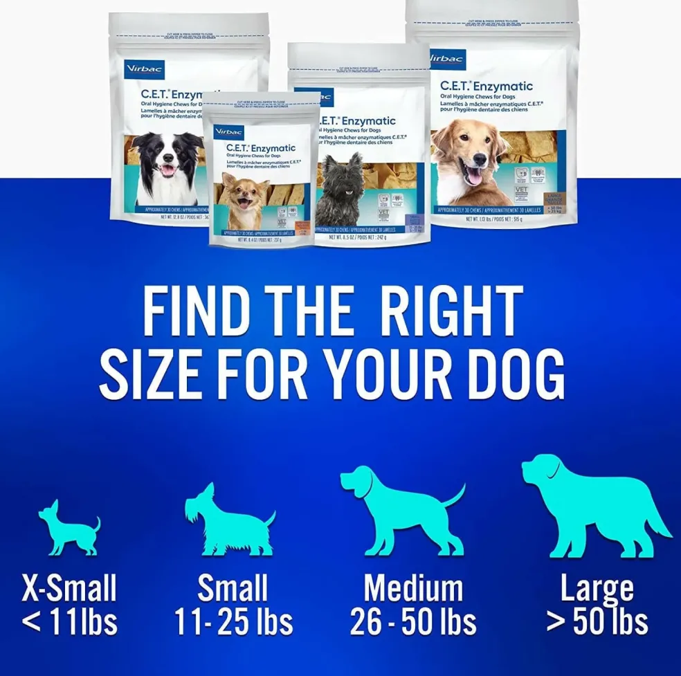 C.E.T. Enzymatic Dental Chews for Large Dogs Over 50 lbs