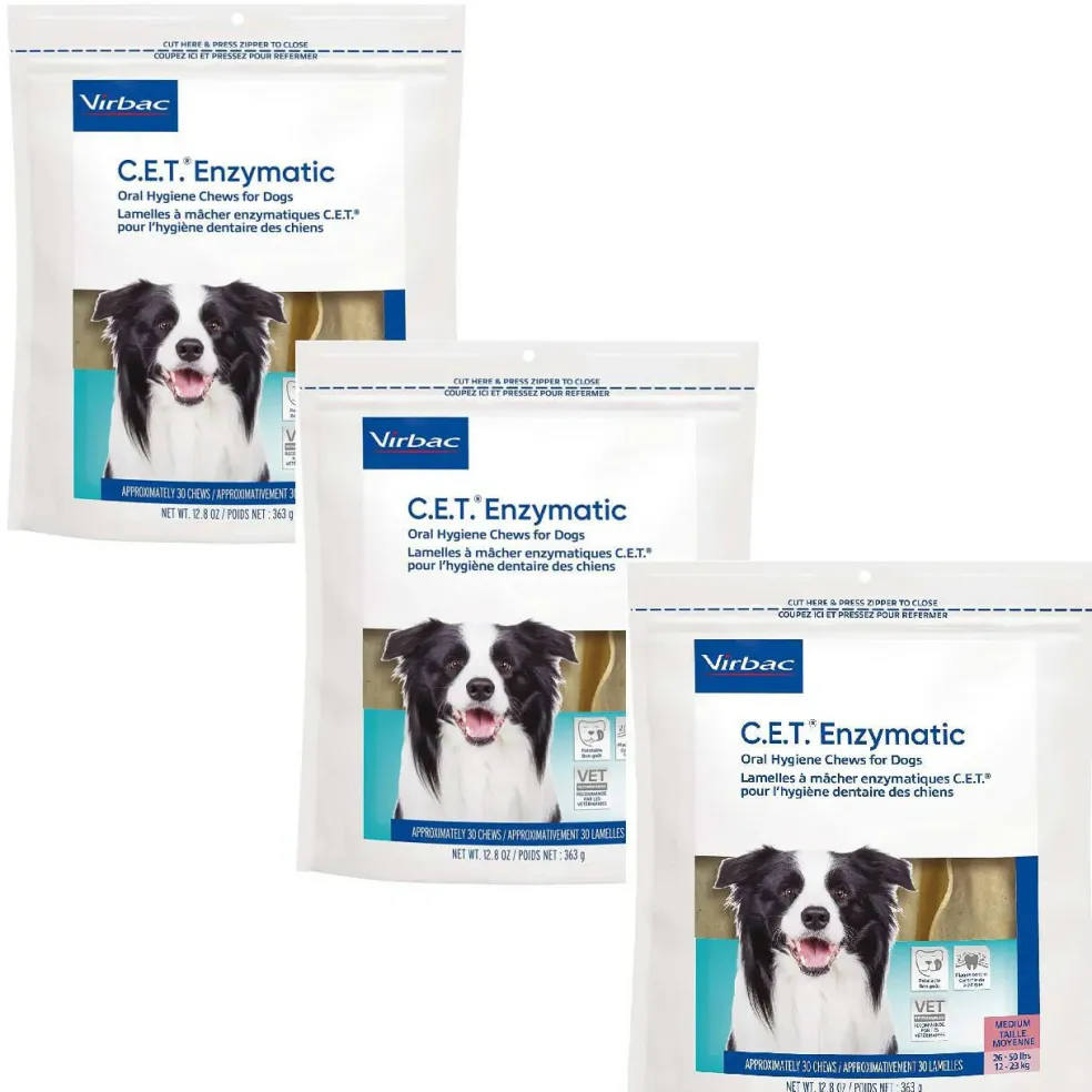 C.E.T. Enzymatic Dental Chews for Medium Dogs 26-50 lbs