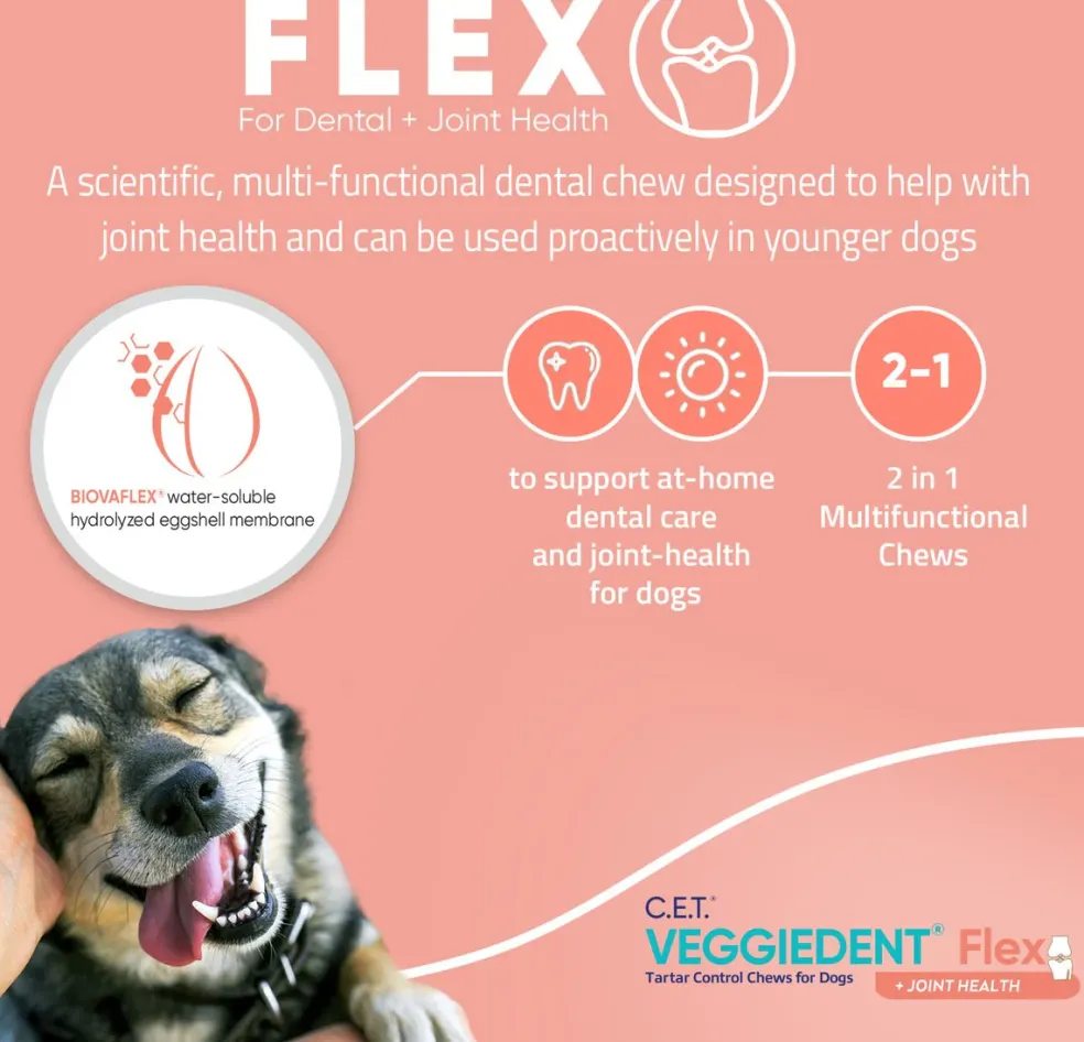 C.E.T. VeggieDent Flex + Joint Health for Small Dogs 11-25 lbs