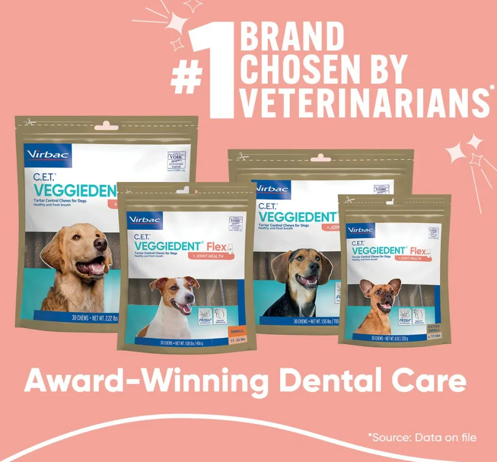 C.E.T. VeggieDent Flex + Joint Health for Extra Small Dogs Under 11 lbs