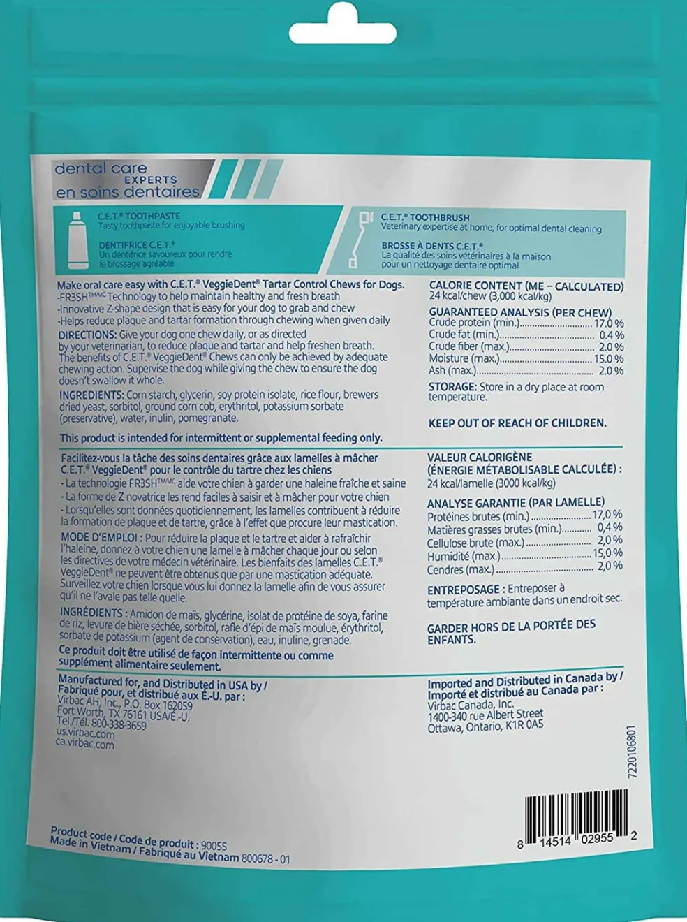 C.E.T. VeggieDent Fr3sh for Extra Small Dogs Under 11 lbs