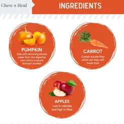 Chew + Heal Organic Pumpkin Digestive Defense Superfood Blend Powder Digestive Aid Supplement for Dogs
