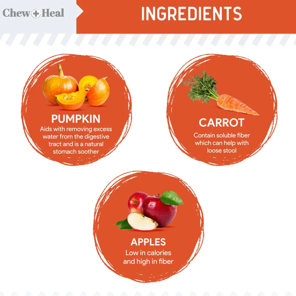 Chew + Heal Organic Pumpkin Digestive Defense Superfood Blend Powder Digestive Aid Supplement for Dogs