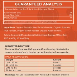 Chew + Heal Organic Pumpkin Digestive Defense Superfood Blend Powder Digestive Aid Supplement for Dogs