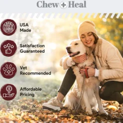 Chew + Heal Stop the Poo Chew Coprophagia Supplement for Dogs- Savory Lamb Flavor (120 Count)
