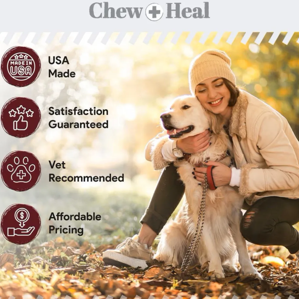 Chew + Heal Stop the Poo Chew Coprophagia Supplement for Dogs- Savory Lamb Flavor (120 Count)