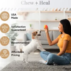 Chew + Heal Stop the Poo Chew Coprophagia Supplement for Dogs- Peanut Butter Flavor (120 Counts)