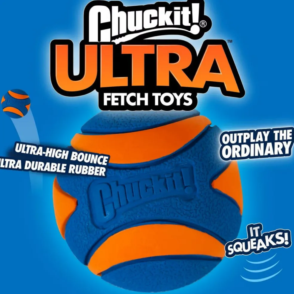 Chuckit! Ultra Squeaker Ball Toy For Dogs, Small (2 pack)