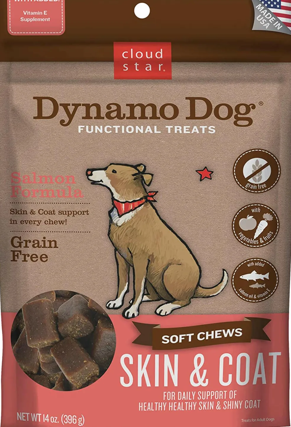 Cloud Star Dynamo Dog Functional Skin & Coat Salmon Soft Chews (14 oz)