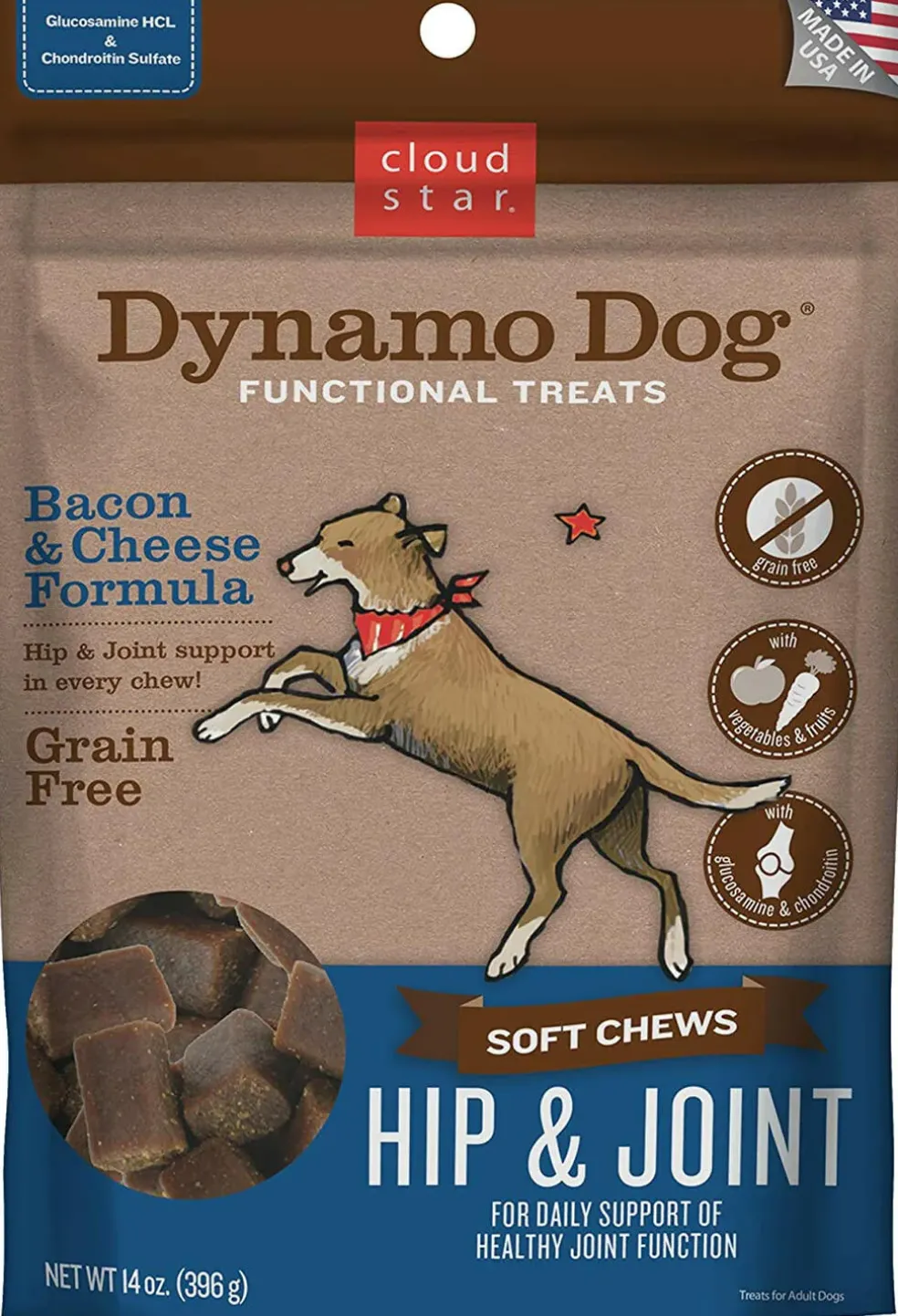 Cloud Star Dynamo Dog Functional Hip & Joint Bacon & Cheese Soft Chews (14 oz)
