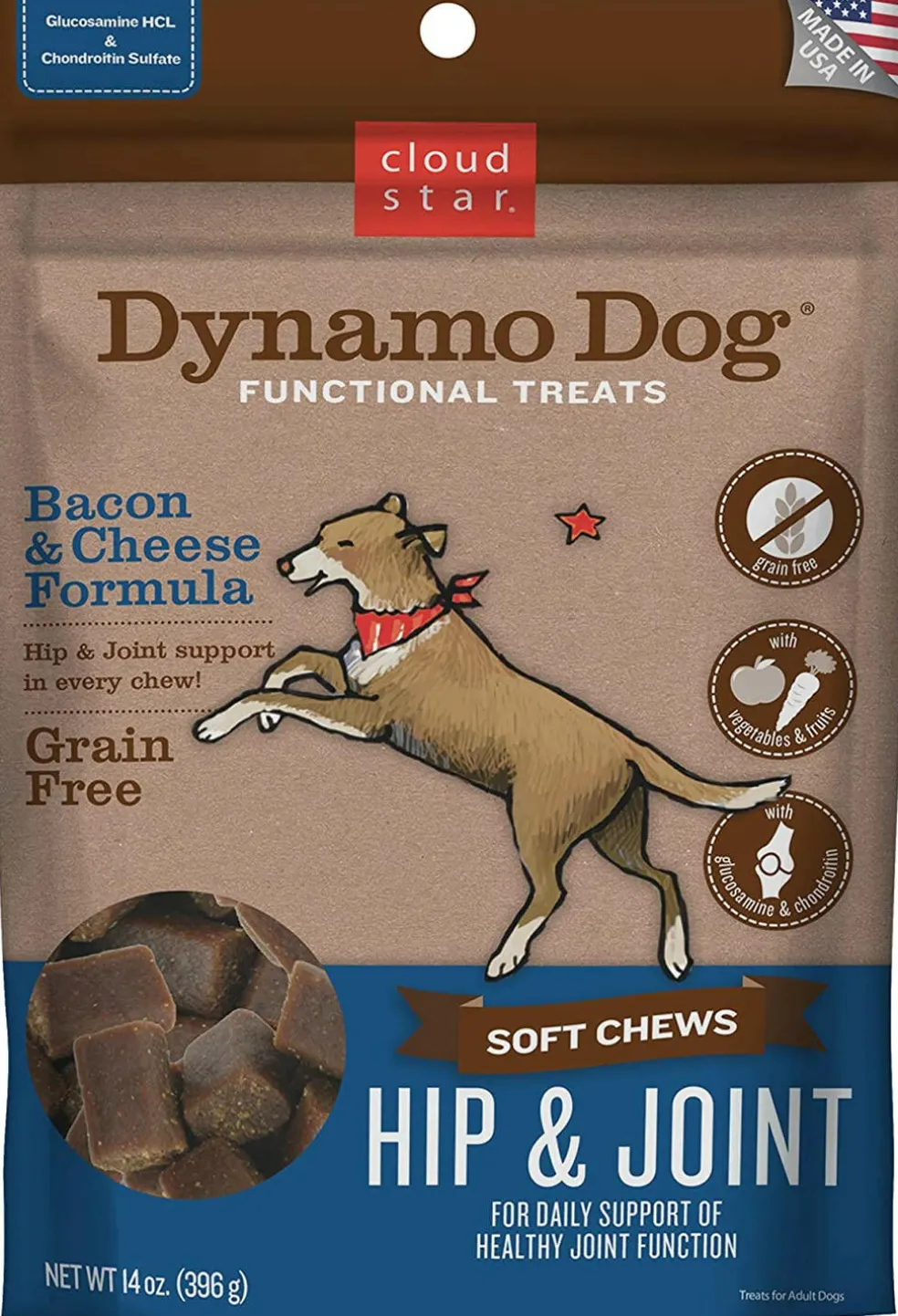 Cloud Star Dynamo Dog Functional Hip & Joint Bacon & Cheese Soft Chews (14 oz)