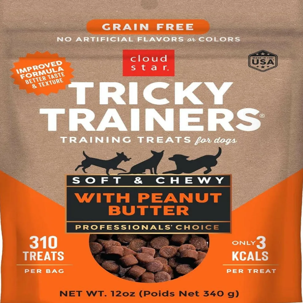 Cloud Star Tricky Trainers Soft & Chewy Peanut Butter Dog Treats