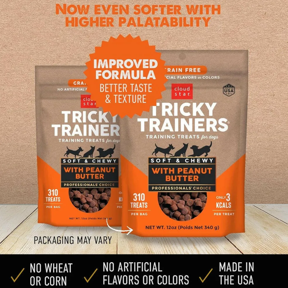 Cloud Star Tricky Trainers Soft & Chewy Peanut Butter Dog Treats