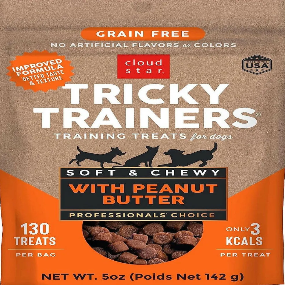 Cloud Star Tricky Trainers Soft & Chewy Peanut Butter Dog Treats
