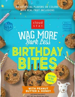 Cloud Star Wag More Bark Less Birthday Bites Soft Baked Peanut Butter & Honey Dog Treats (5 oz)