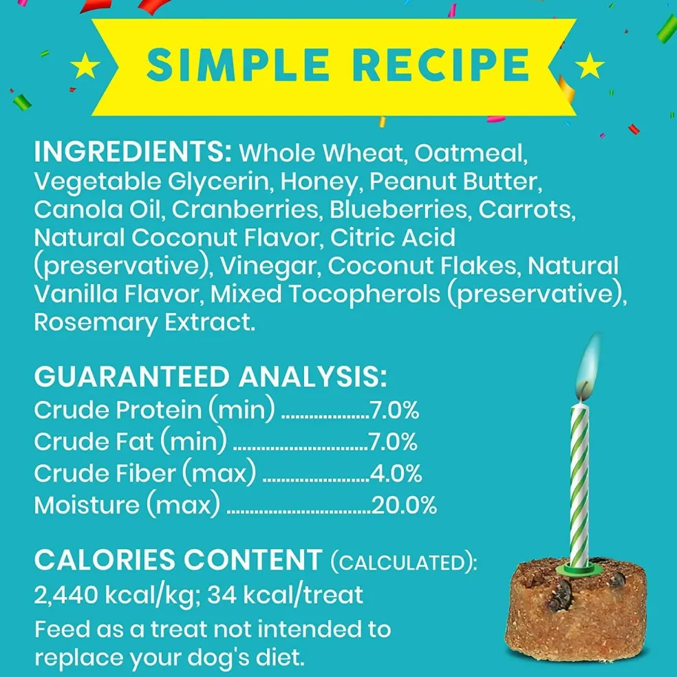 Cloud Star Wag More Bark Less Birthday Bites Soft Baked Peanut Butter & Honey Dog Treats (5 oz)