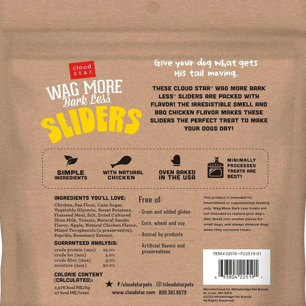 Cloud Star Wag More Bark Less Chewy BBQ Chicken Sliders Dog Treats (8 oz)