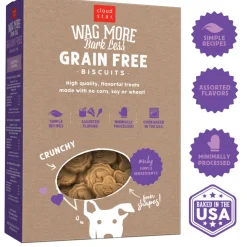 Cloud Star Wag More Bark Less Crunchy Grain Free Assorted Flavors Dog Treats
