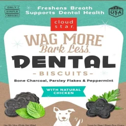 Cloud Star Wag More Bark Less Chicken, Charcoal, Parsley & Mint Dental Biscuits for Dogs (14 oz)