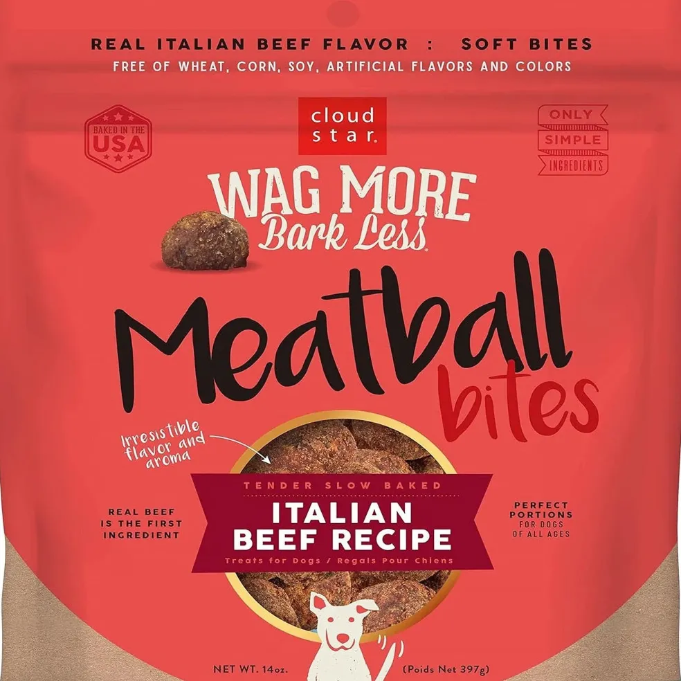 Cloud Star Wag More Bark Less Grain-Free Beef Meatball Bites Dog Treats (14 oz)