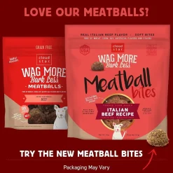 Cloud Star Wag More Bark Less Grain-Free Beef Meatball Bites Dog Treats (14 oz)