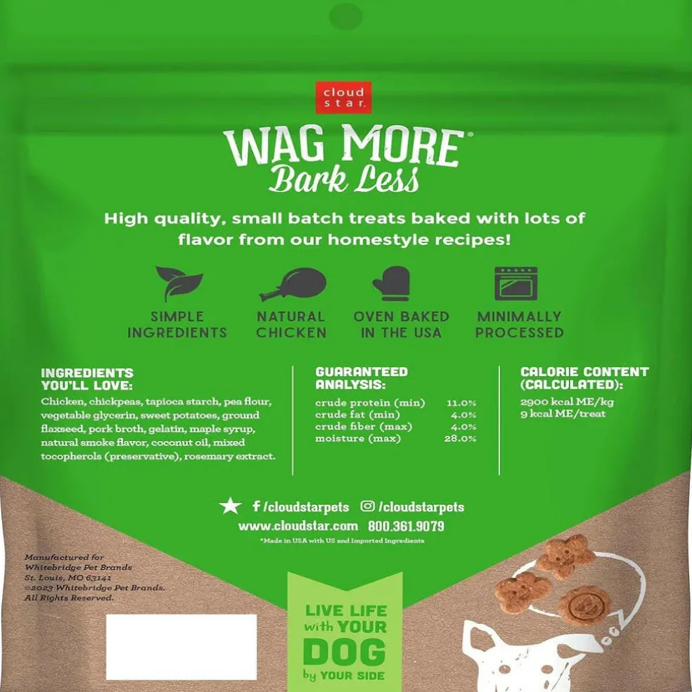 Cloud Star Wag More Bark Less Grain Free Soft Chews Chicken & Sweet Potato Dog Treats (5 oz)