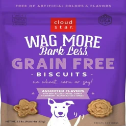 Cloud Star Wag More Bark Less Grain-Free Assorted Flavors Crunchy Dog Biscuits (2.5 lb)