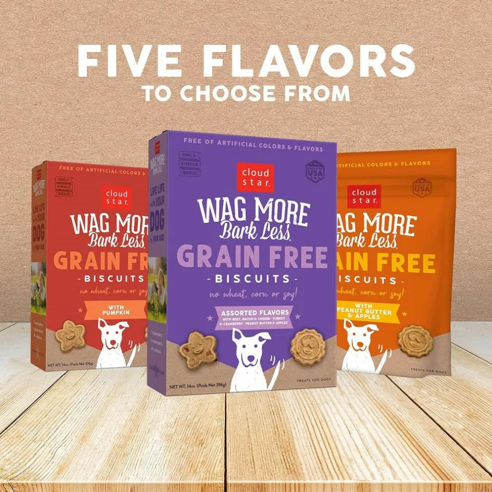 Cloud Star Wag More Bark Less Grain-Free Assorted Flavors Crunchy Dog Biscuits (2.5 lb)