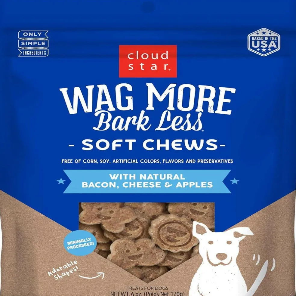 Cloud Star Wag More Bark Less Soft Chews Bacon, Cheese & Apple Dog Treats (6 oz)