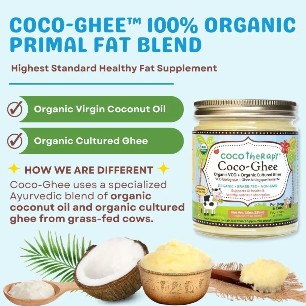 Cocotherapy Coco-Ghee USDA Certified Organic Coconut Oil with Organic Cultured Ghee, 7.5-oz