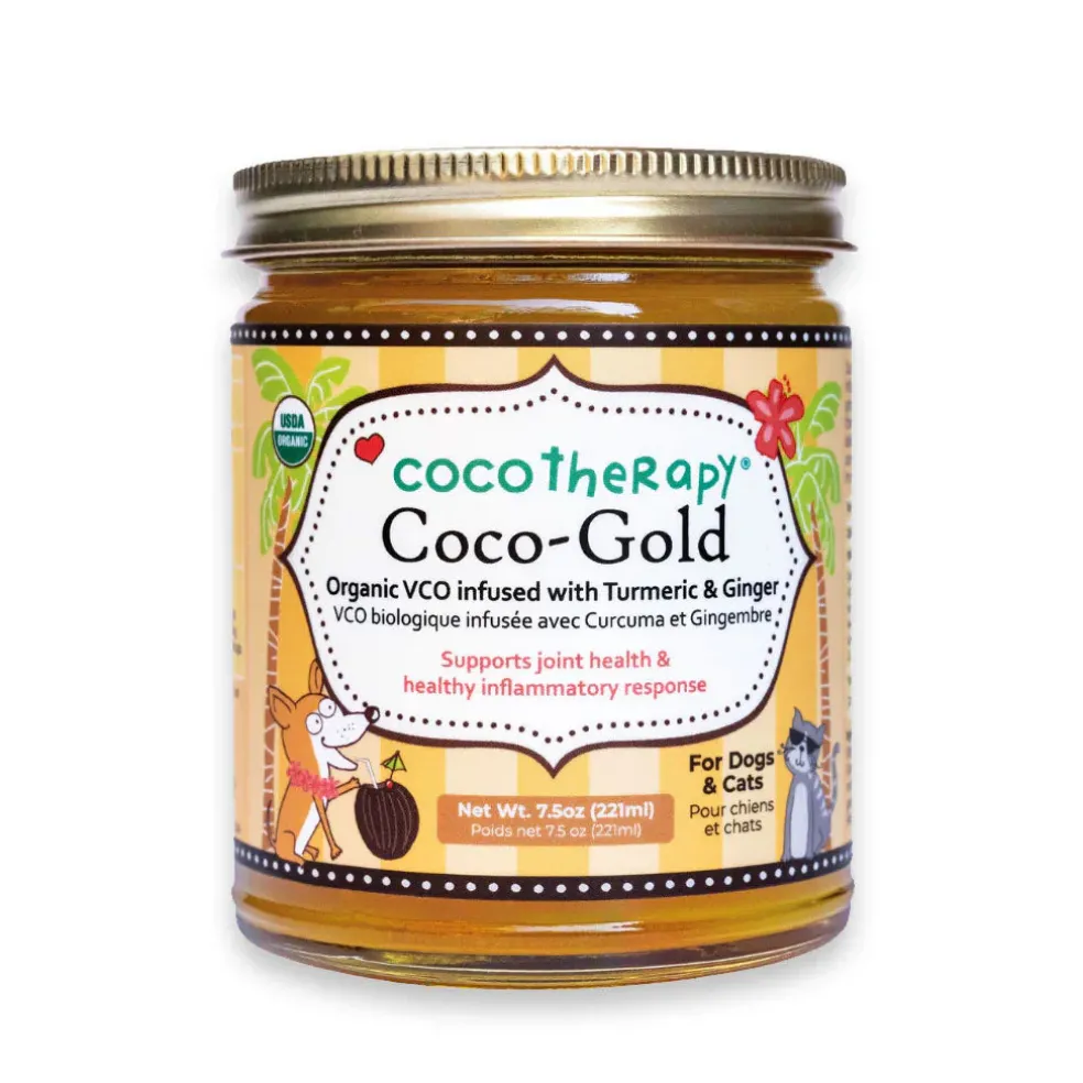 Cocotherapy Coco-Gold USDA Certified Organic Coconut Oil infused with Organic Turmeric and Organic Ginger, 7.5-oz