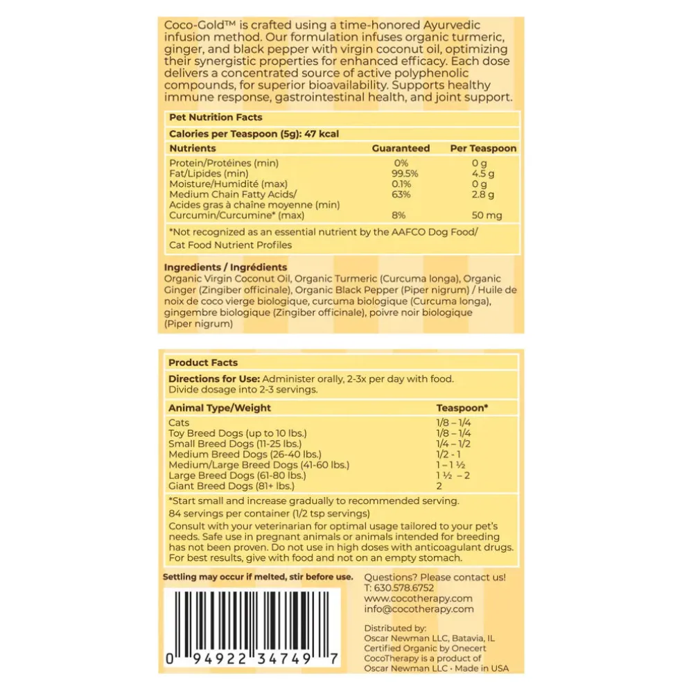Cocotherapy Coco-Gold USDA Certified Organic Coconut Oil infused with Organic Turmeric and Organic Ginger, 7.5-oz