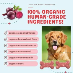 Cocotherapy Coco-Milk Bones Biscuit Organic Coconut Treat for Dogs, 6-oz