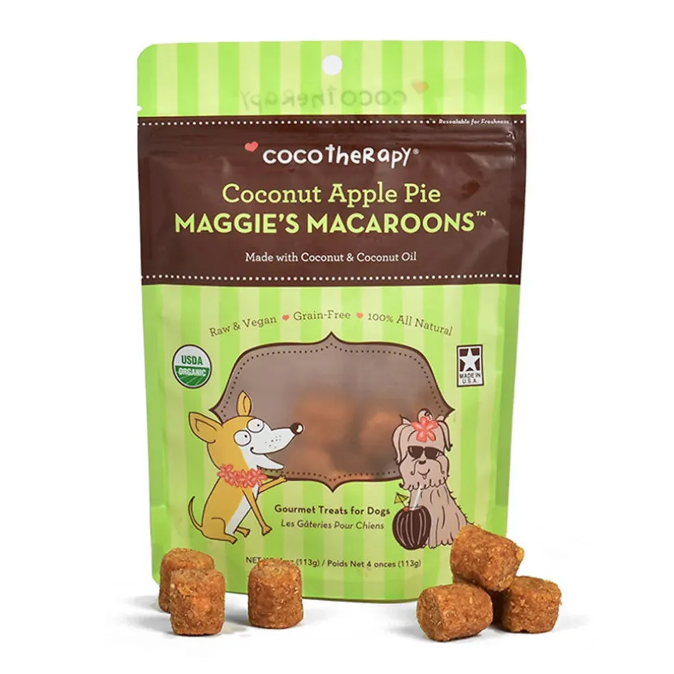 Cocotherapy Maggie's Macaroons Coconut Organic Coconut Treat for Dogs, 4-oz