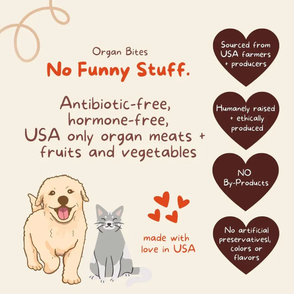 Cocotherapy Organ Bites! Raw Organ Meat Treat for Dogs and Cats, 3-oz