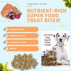 Cocotherapy Organ Bites! Raw Organ Meat Treat for Dogs and Cats, 3-oz